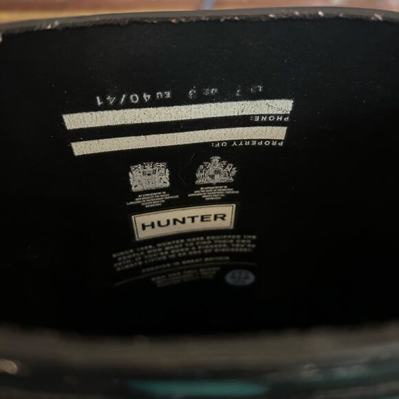 Hunter Original Gloss Waterproof Black Tall Rubber Rain Boots Women 9-9.5 - Picture 5 of 6